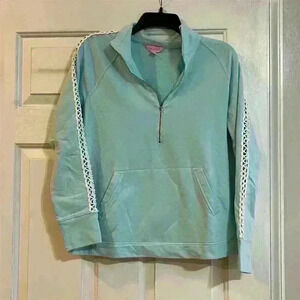 Lilly Pulitzer Women's Blue Half-Zip Sweatshirt Size S Casual